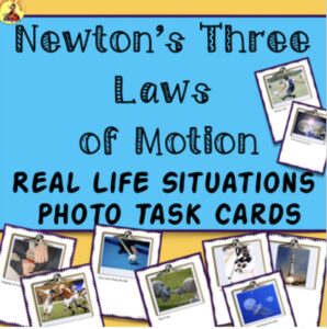Newton’s three laws of motion sort photo cards CER