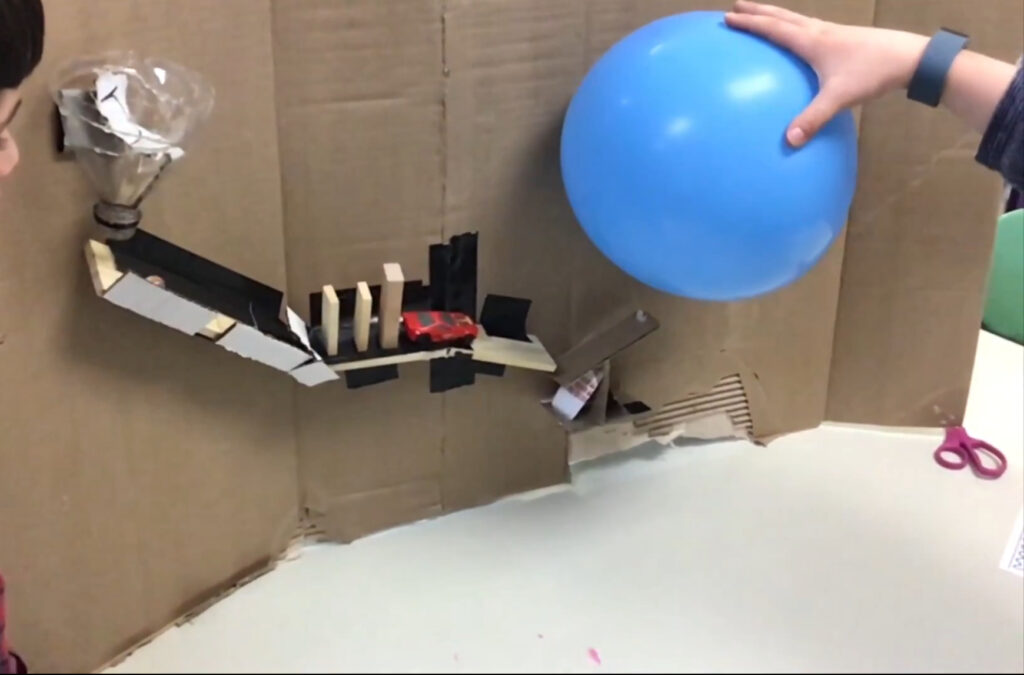 Rube Goldberg with a balloon