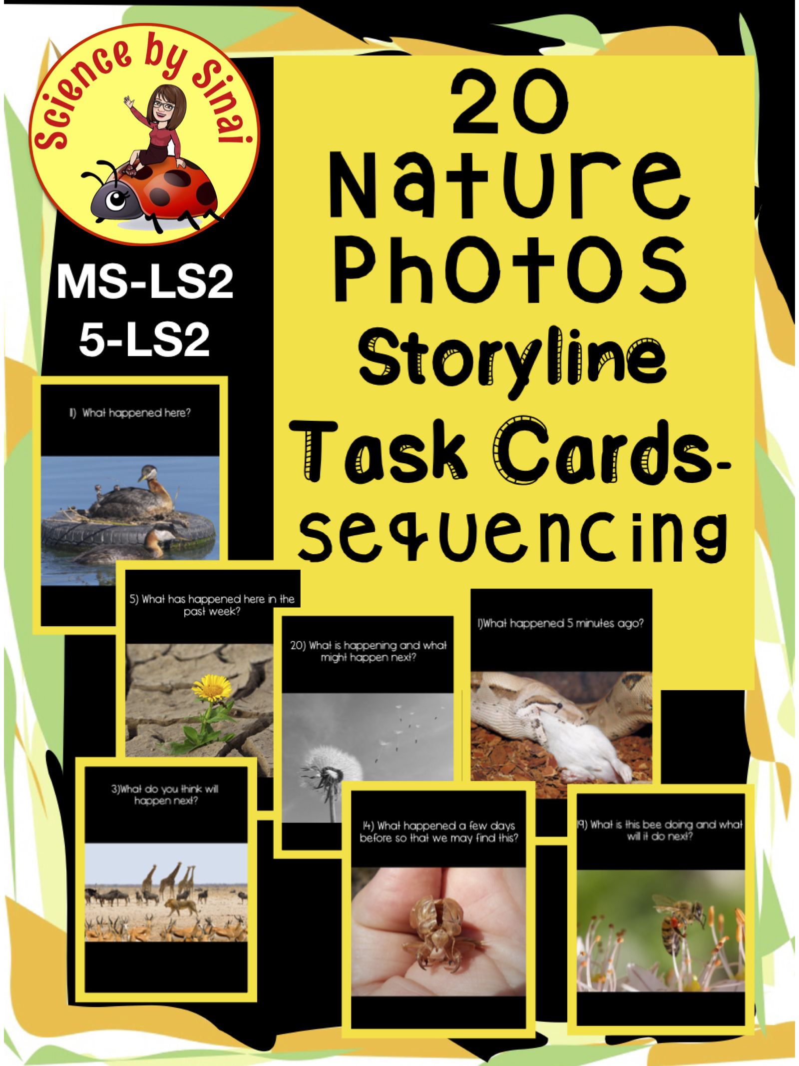 20 Nature Photos - Storyline Task Cards Freebie