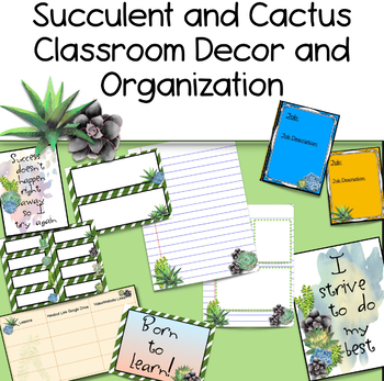 succulent and cactus classroom decor and organization