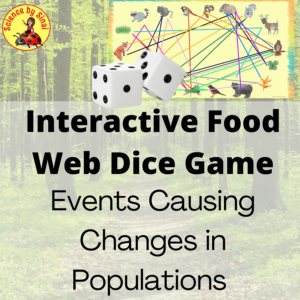 Food web biodiversity dice roll game with changes in population