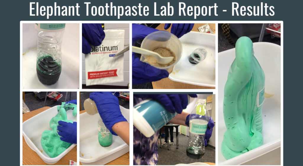 Elephant toothpaste lab report results photos