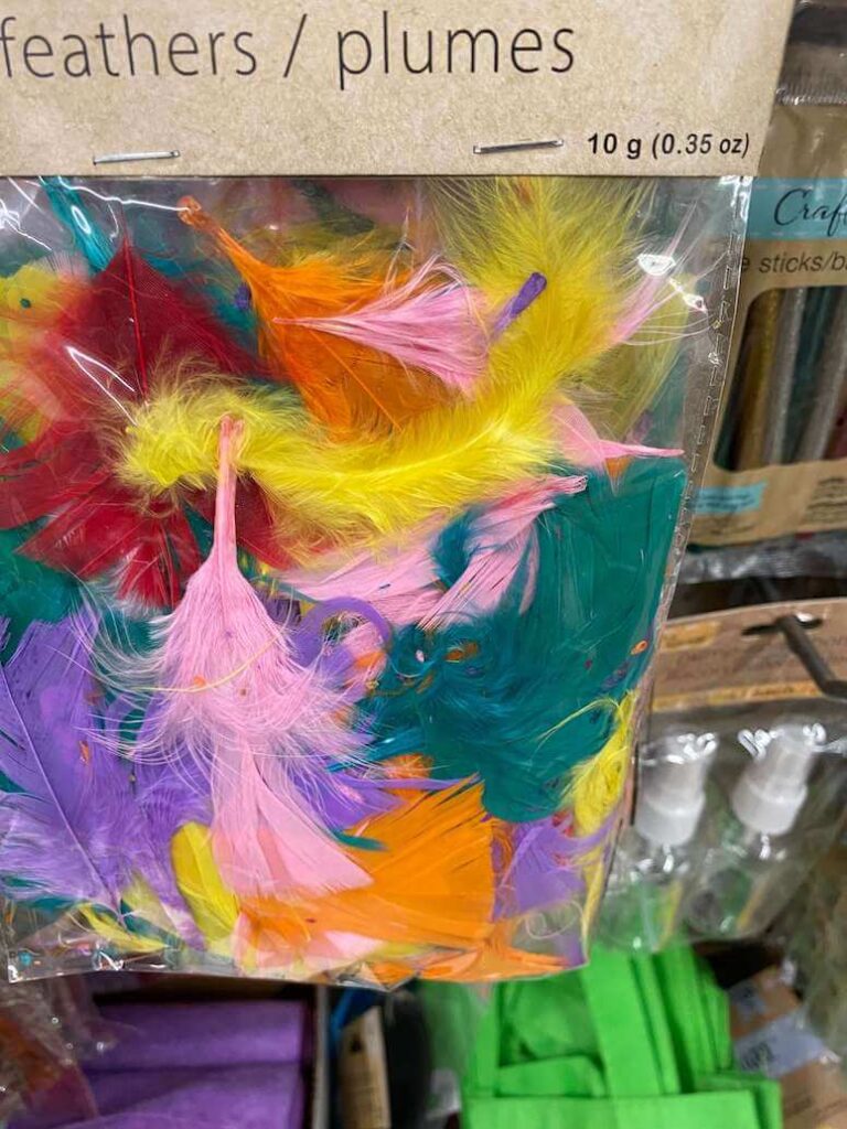 Plastic feathers