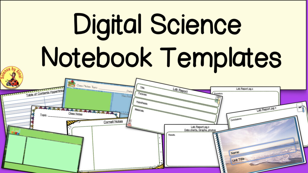 Digital science notebook templates