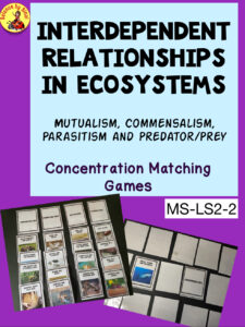 Interdependent relationships in ecosystems matching game cards science by sinai