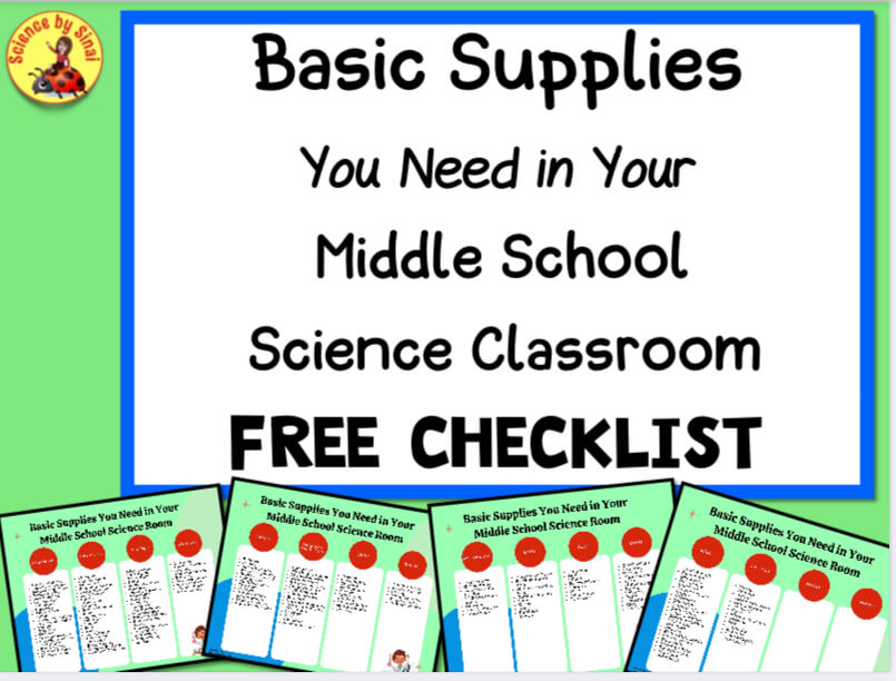 Basic supplies you need your middle school science classroom. Free checklist