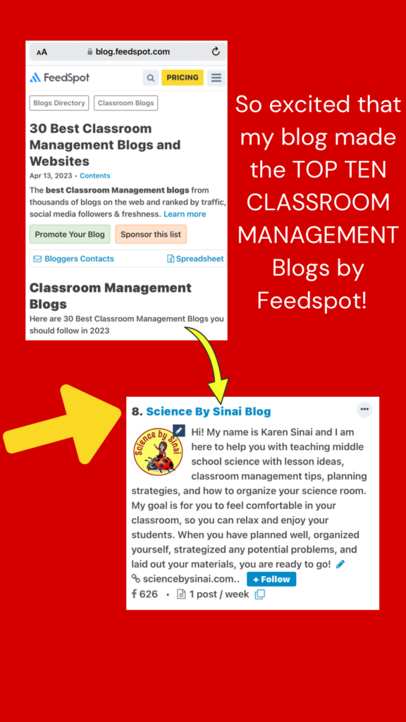Scienceby Sinai top 10 classroom management blog from feedspot