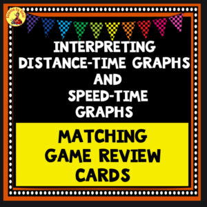 Distance time graph matching game cards science by sinai
