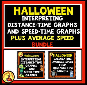 Halloween themed interpreting distance time graphs science by Sinai