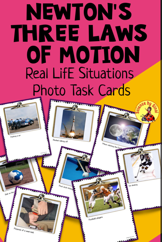 Laws of motion sort cards