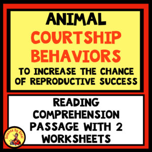 Animal courtship behavior reading comprehension passage with 2 work sheets science by Sinai 