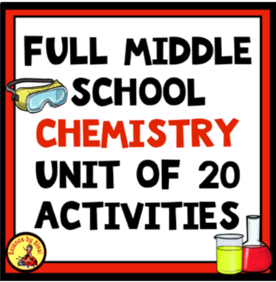 Middle school chemistry unit with pacing guide. sciencebysinai.com