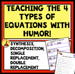 Teaching the 4 types of chemical reactions activity.  Sciencebysinai.com