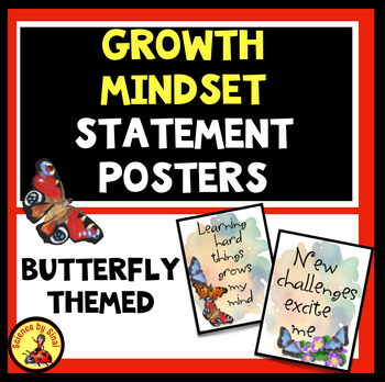 Growth mindset statement posters in a butterfly theme- sciencebysinai.com