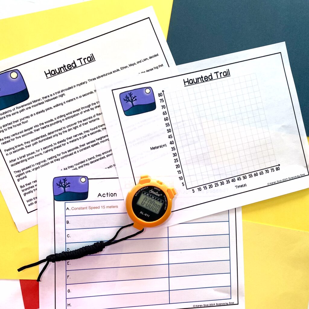 Halloween distance time graph motion stories for graphing. scienceby sinai.com