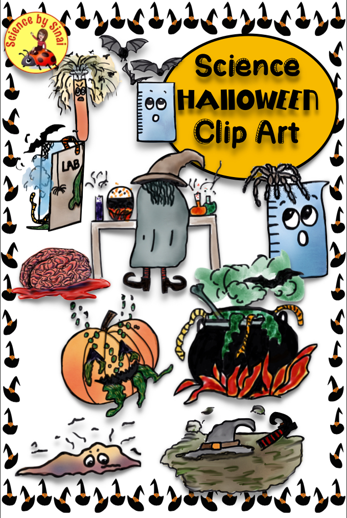 Halloween science clipart. sciencebysinai.com